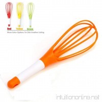 Whisk 2-in-1 Balloon and Flat Whisk Silicone Coated Steel Wire  11.5-Inch (Orange) - B07BTQKK9W
